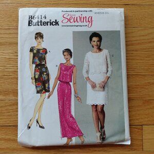 Dress with Overlay Bodice Sewing Pattern Size 6-22 Plus Size McCall's 6414 UNCUT